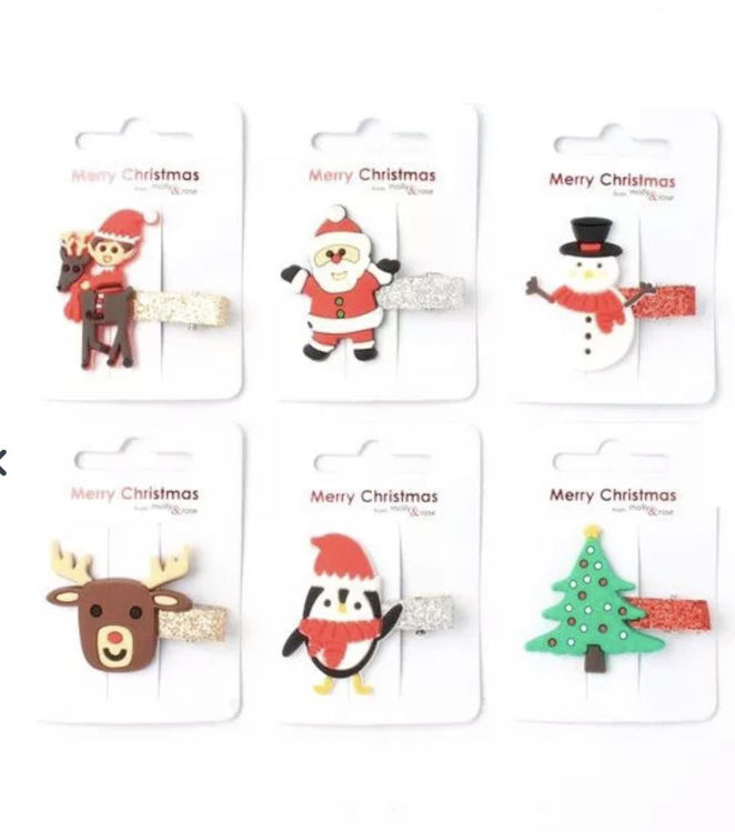 Picture of 7216 / 2168 CHRISTMAS ASSORTED CHARACTER BEAK CLIPS 3CM